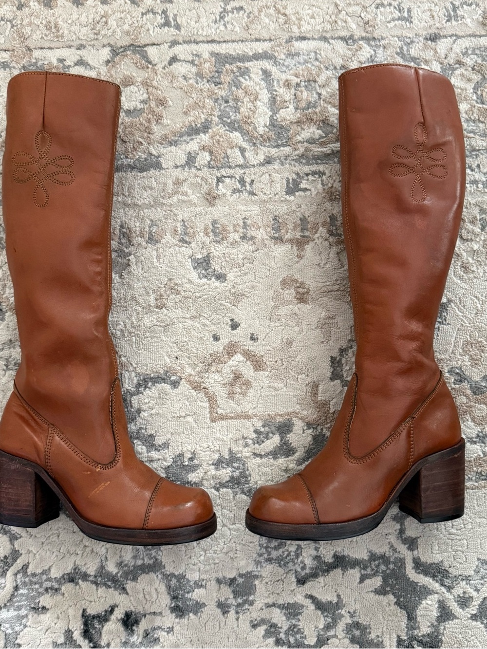 Adventure III Leather Knee-High Block Heel Boots